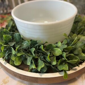 Vintage Pyrex Milk Glass Mixing Bowl | White Ribbed | Mid Century